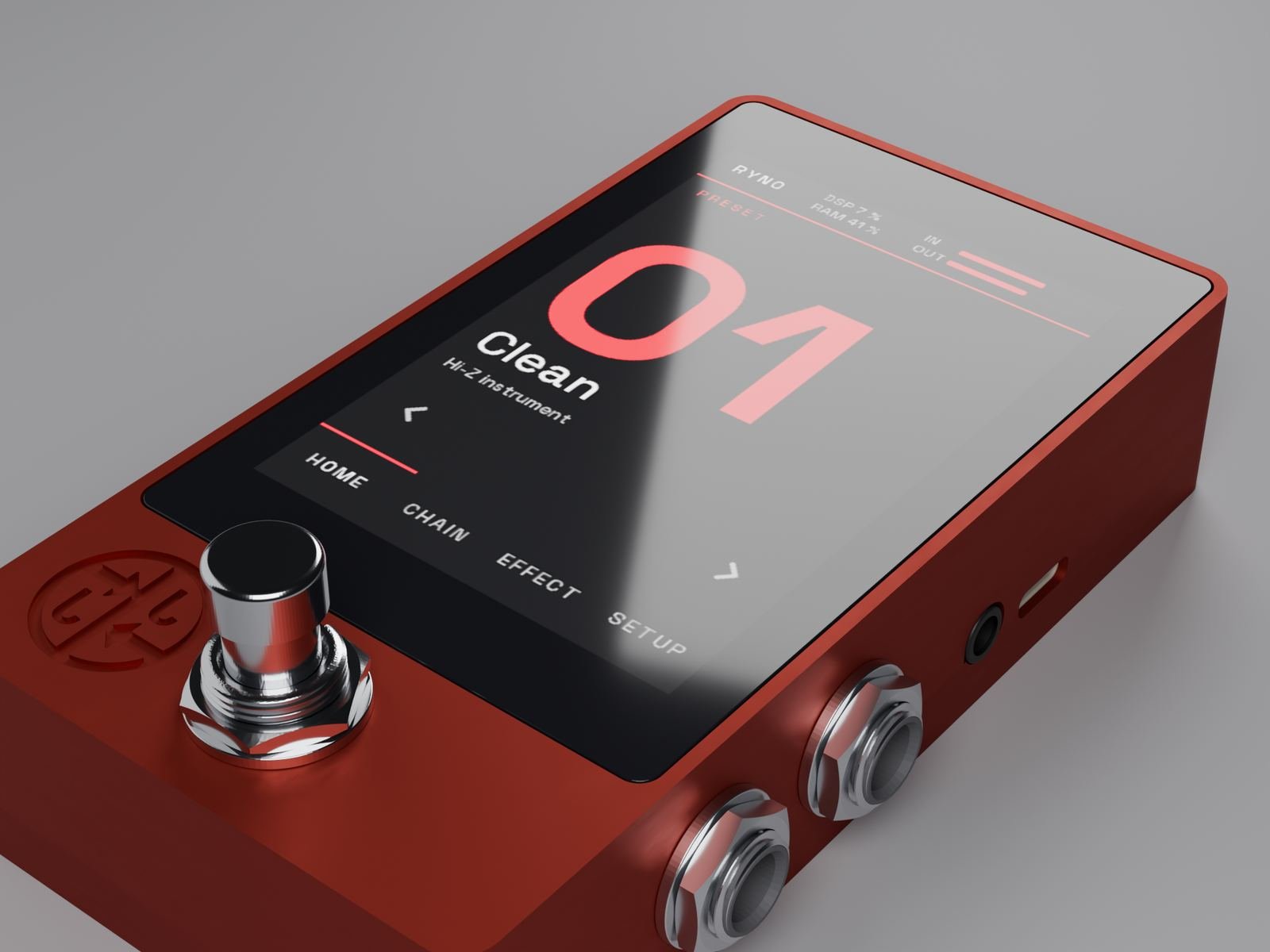 RYNO pedal, pre-production CAD render